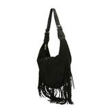 Zefira Borsa a spalla da donna Pelle Scamosciata 8630-NERO BLACK Gave Lux