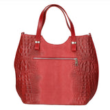 Elda Borsa a mano da donna Vera pelle croco 80046 1-ROSSO Gave Lux