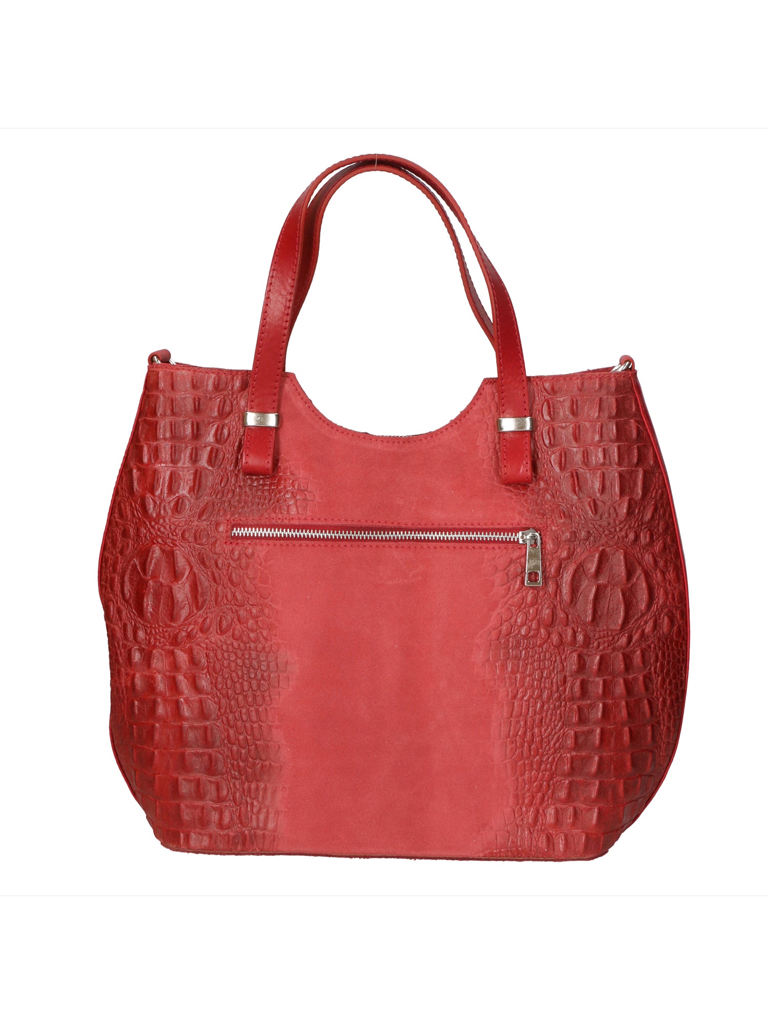 Elda Borsa a mano da donna Vera pelle croco 80046 1-ROSSO Gave Lux