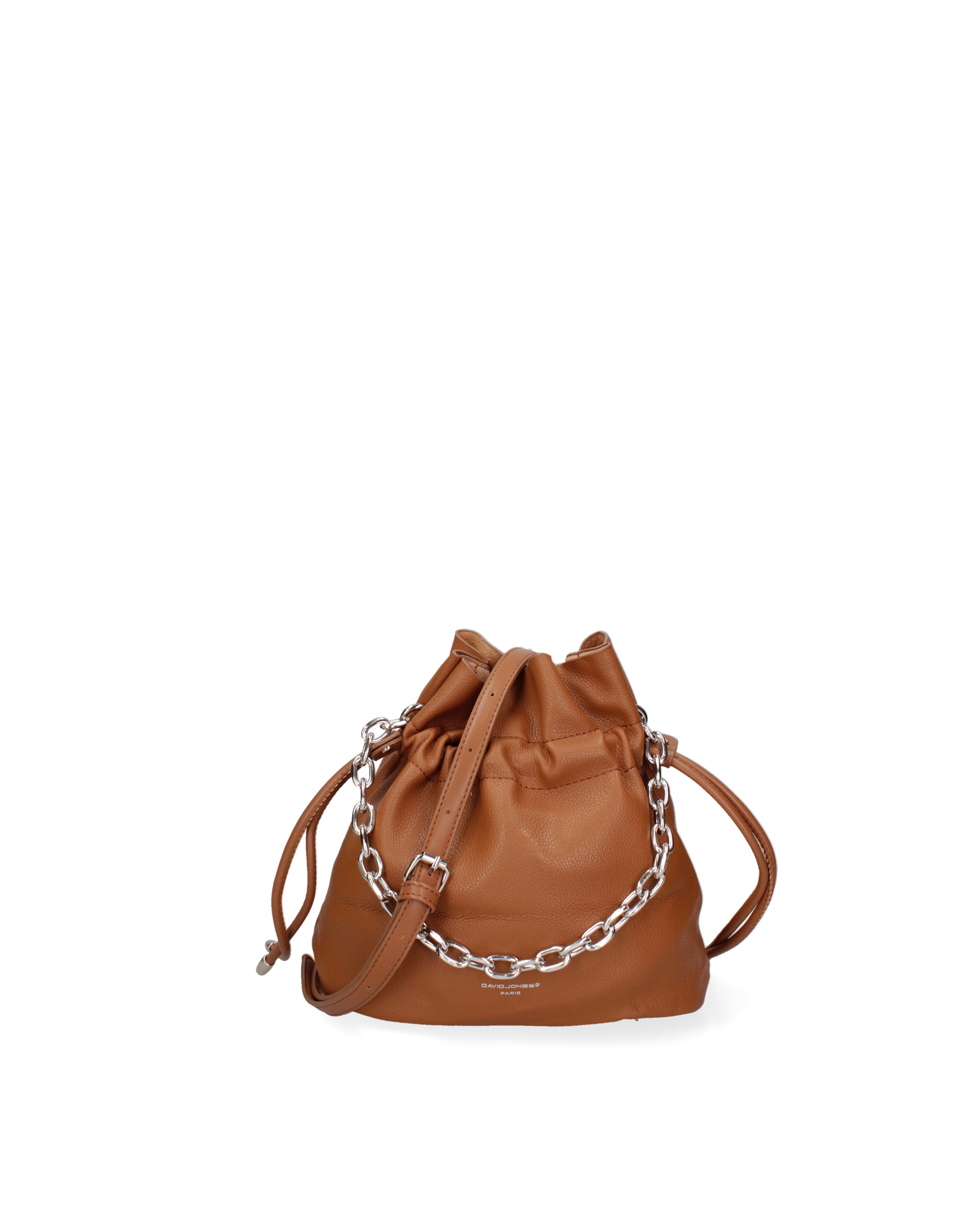 Borsa a secchiello da donna 100% PVC F6717-1-COGNAC David Jones