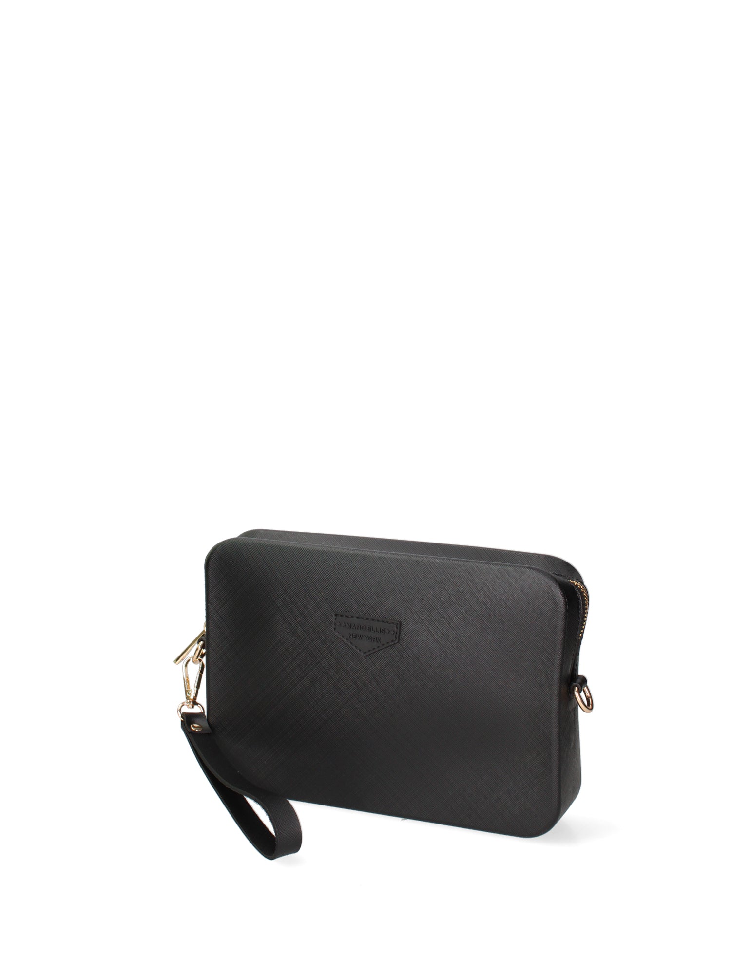 Borsa a tracolla da donna 100% Pvc FLAT-FLOWE-BLACK - LIGHT GOLD Marc Ellis