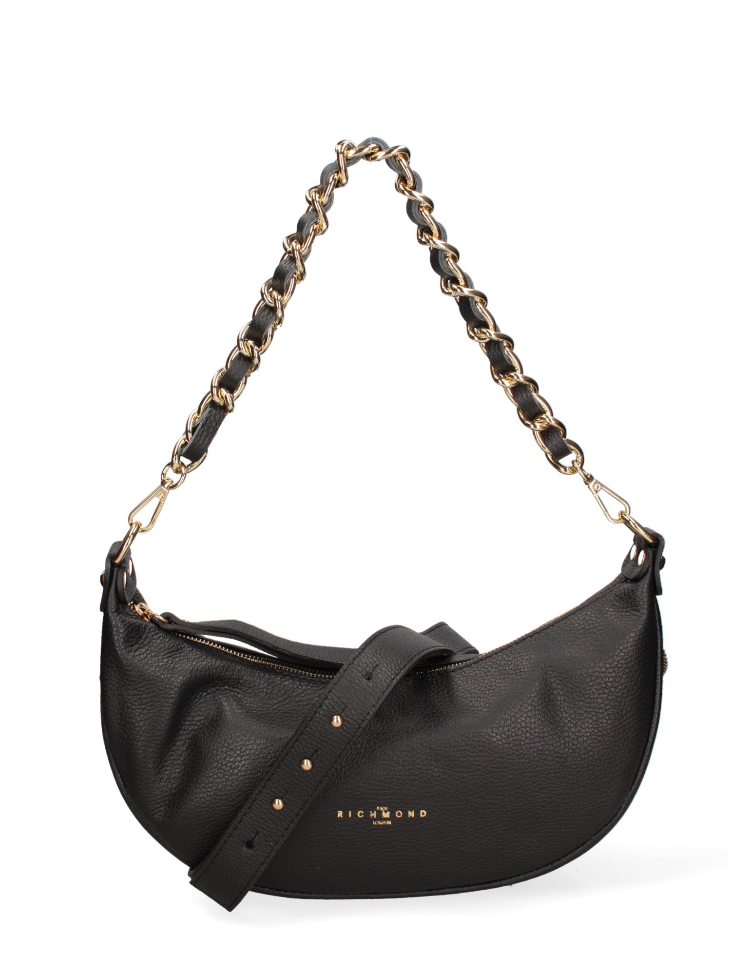 Borsa a spalla da donna Vera pelle dollaro metallizzata JR-W-1047-BLACK-GOLD John Richmond
