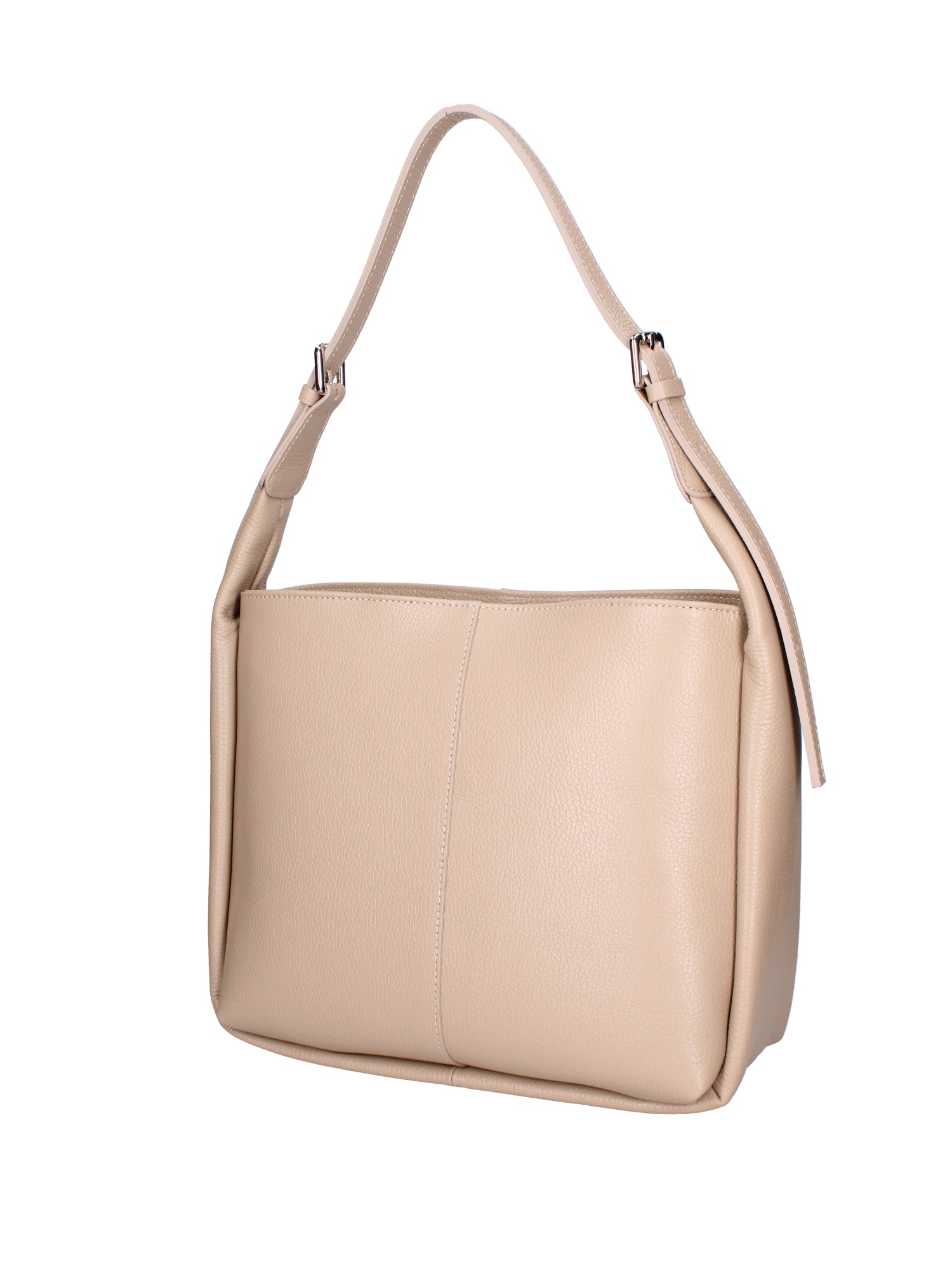 Borsa a spalla da donna Misto pelle e tessuto 07157-D05 CAPPUCCINO Roberta Rossi