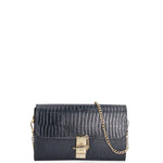 Borsa a tracolla da donna Vera pelle 00734-LU26 BLU SCURO Viola Castellani