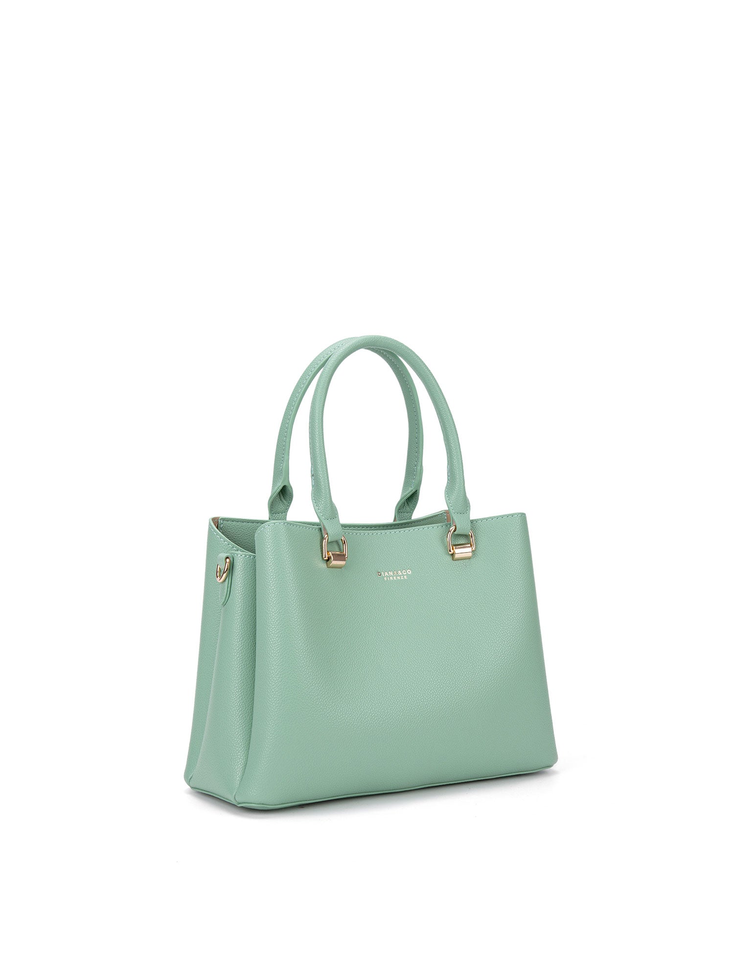 Borsa a mano da donna 100% pelle vegana PU 711-4PT-JADE GREEN Diana&co