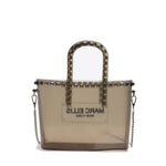 Borsa a mano da donna 100% Pvc FLAT GLAS S-BLACK STRASS Marc Ellis