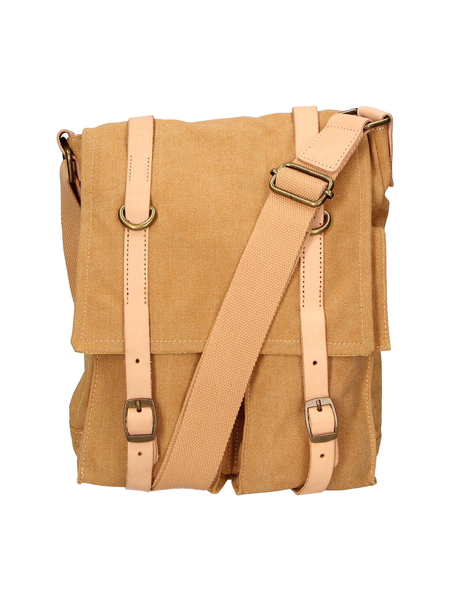 Milena Borsa a tracolla unisex Canvas e vera pelle ZG3009-CUOIO COGNAC Gave Lux