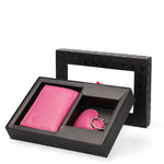 Vera pelle VS-1022-Fuxia Set portafoglio e portachiavi uomo Sergio Valentini