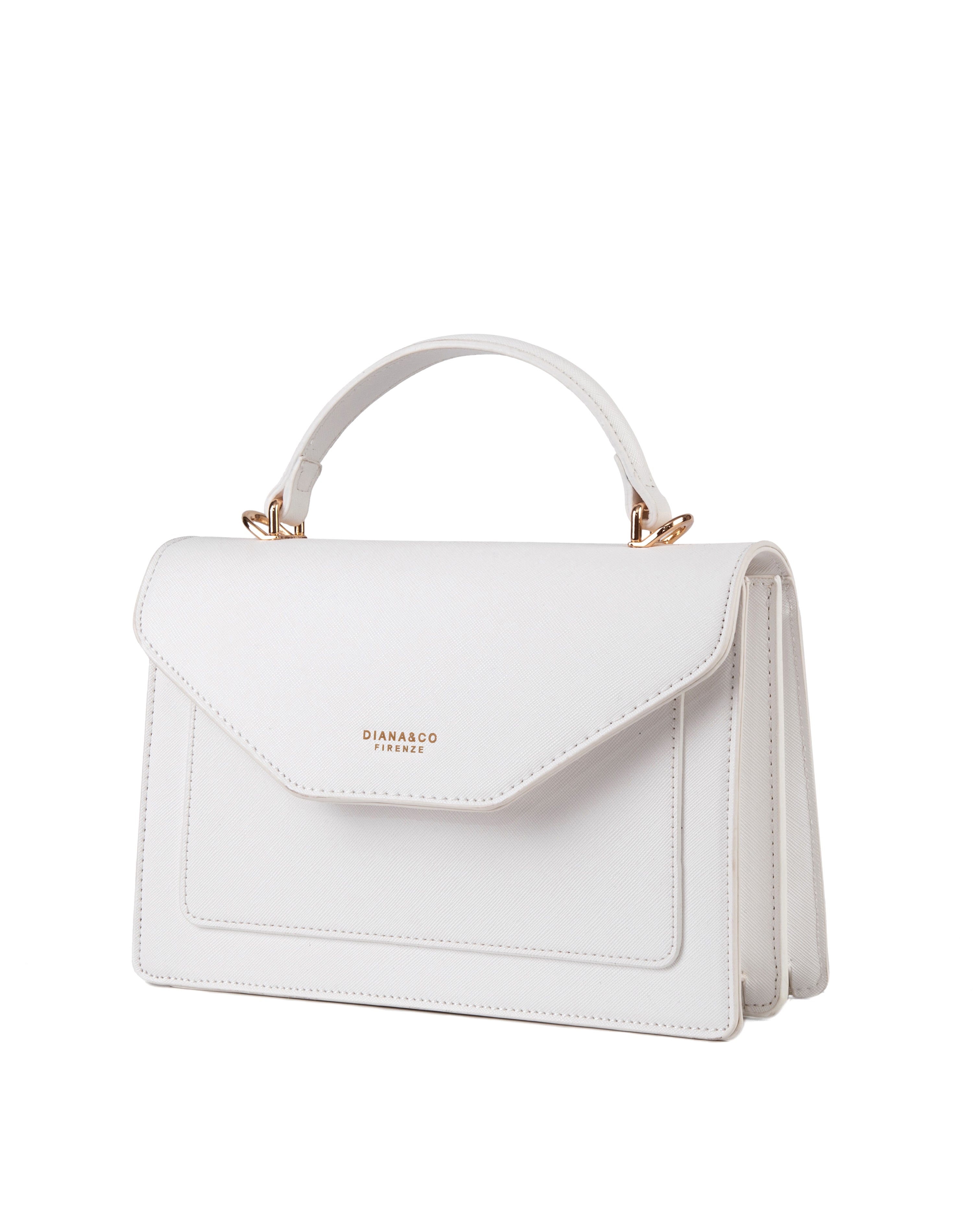 Borsa a mano da donna 100% pelle vegana PU 700-2PT-WHITE Diana&co