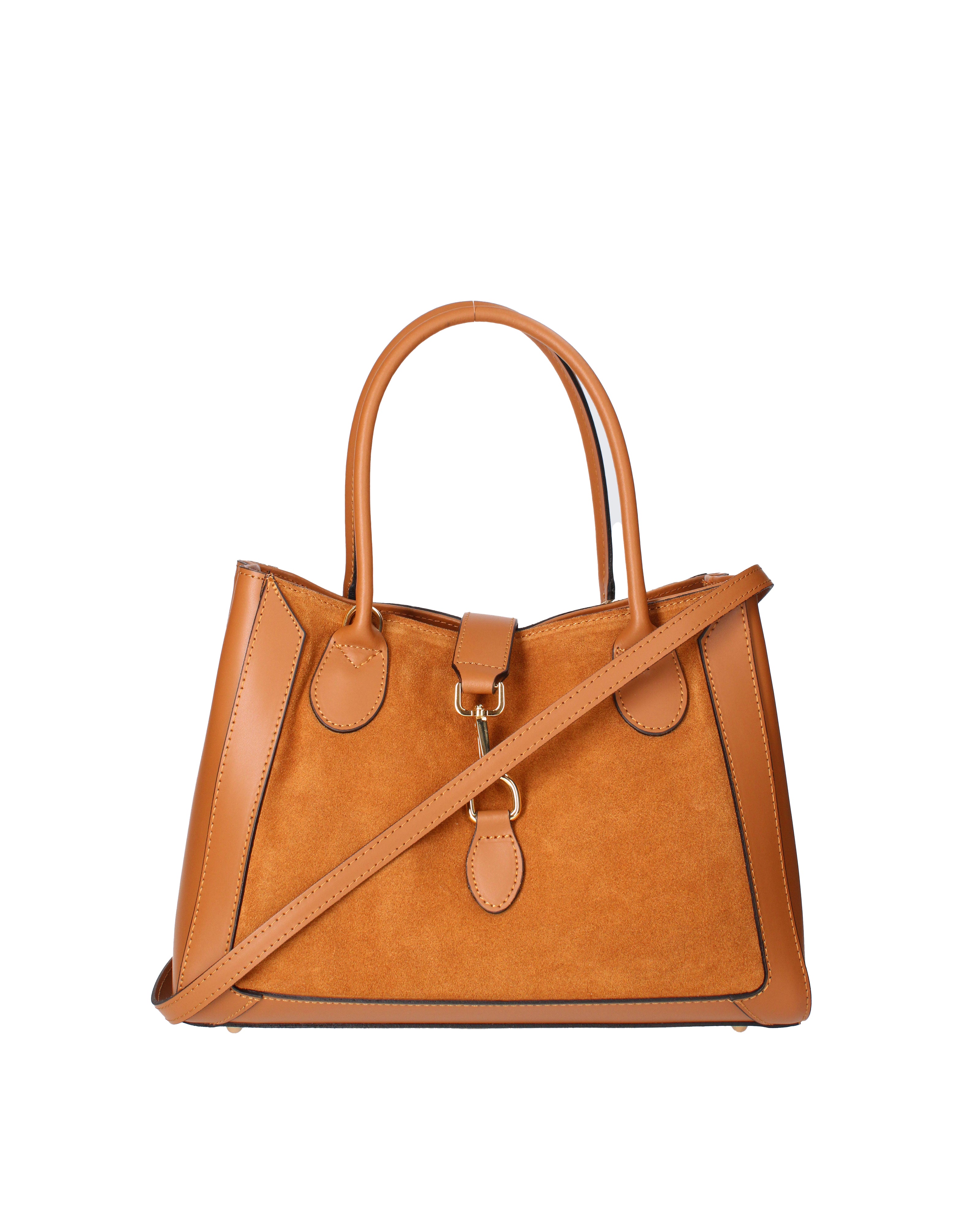 Jordana Borsa a mano da donna Vera pelle e suede 07150-L125 CAMEL Viola Castellani