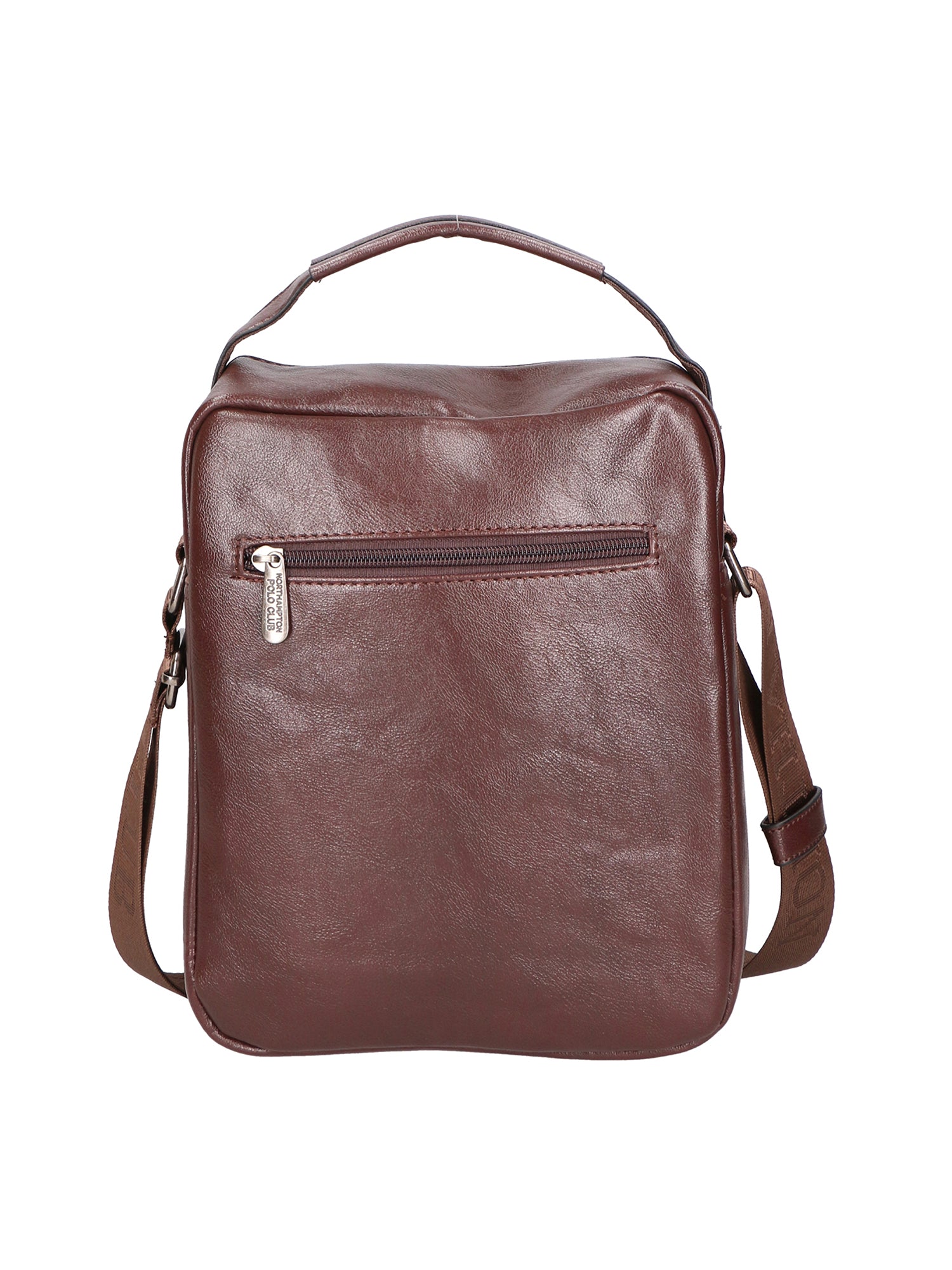 Borsa a tracolla uomo vegana 100% PU Leather PCL3101-COFFEE Northampton Polo Club