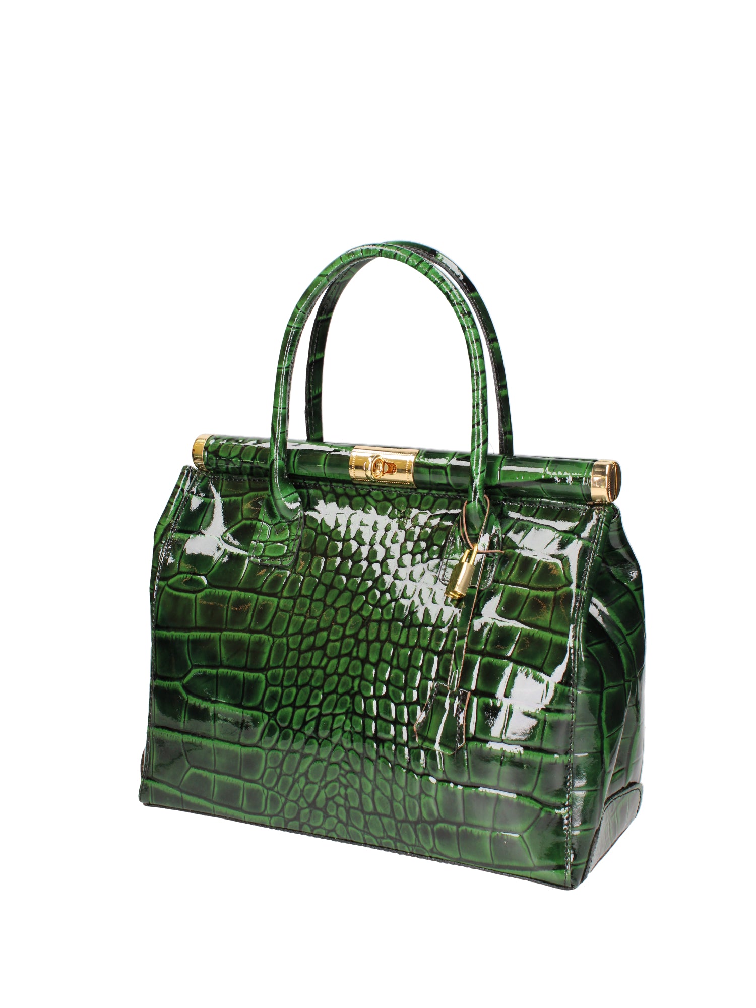 Delfina Borsa a mano da donna Vera pelle 7742-C14 VERDE SCURO Gave Lux