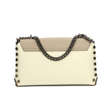 Vera pelle 8641-BEIGE+TAUPE Borsa a tracolla da donna Evanthe Pro Gave Lux
