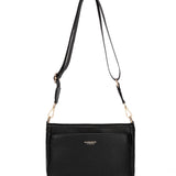Borsa a spalla da donna 100% pelle vegana PU 703-1PT-BLACK Diana&co