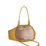 Borsa a spalla da donna 100% pelle riciclata 07225-Light yellow Viola Castellani