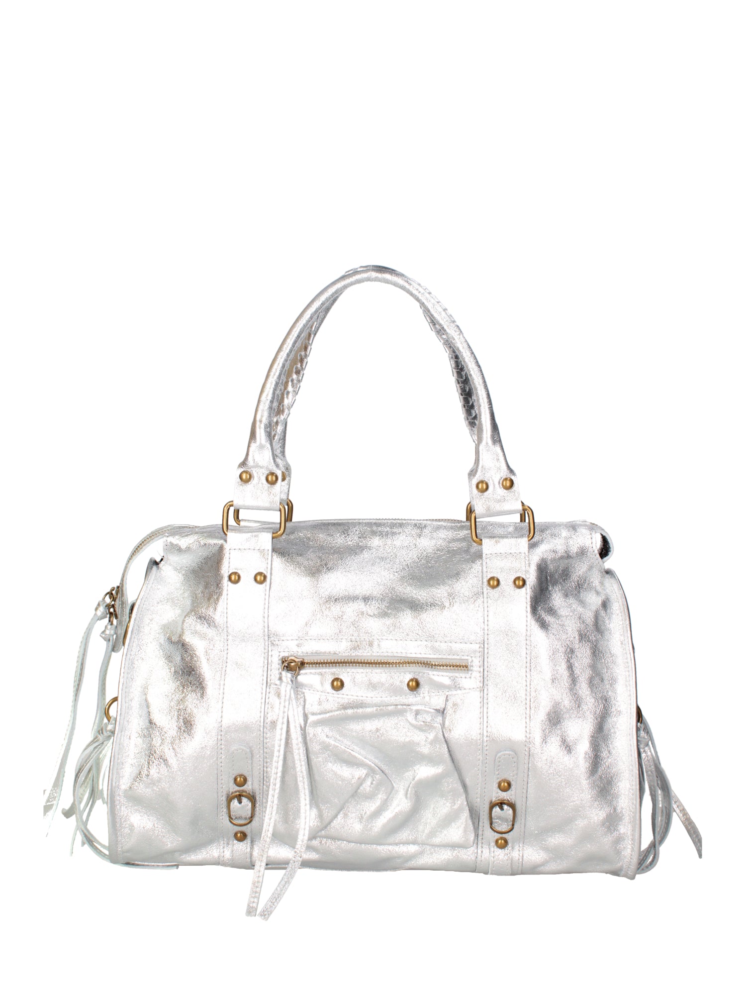 Novara Borsa a spalla da donna Vera pelle 06090 LM-L001 ARGENTO Gave Lux