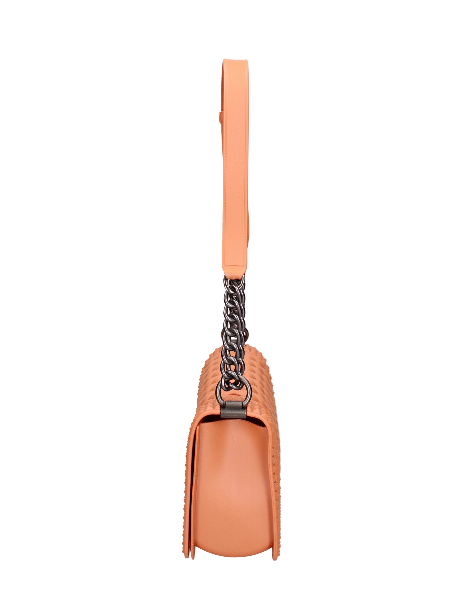Borsa a mano donna 100% gomma FLAT PENKA M-DARK RUST-SATIN CDF Marc Ellis