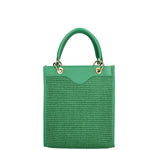 Borsa a mano da donna Misto pelle e tessuto 07149-D47 VERDE Roberta Rossi