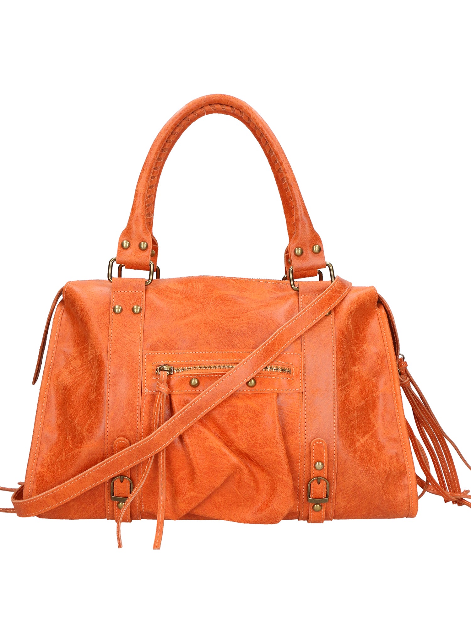 Elara Borsa a spalla da donna Vera pelle 06090-ARANCIONE Gave Lux
