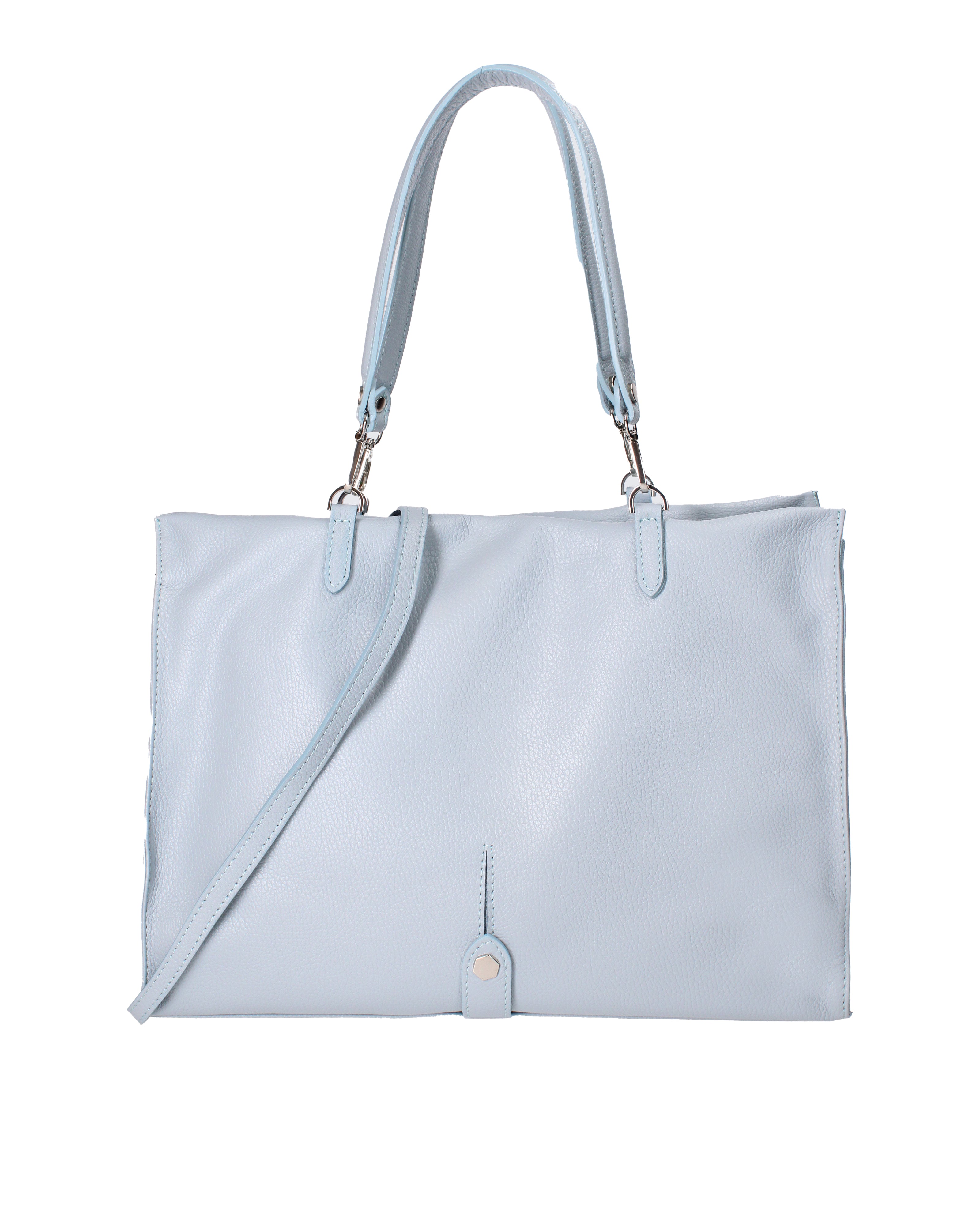 Borsa a mano da donna 100% vera pelle 07138-D92 CELESTE Roberta Rossi