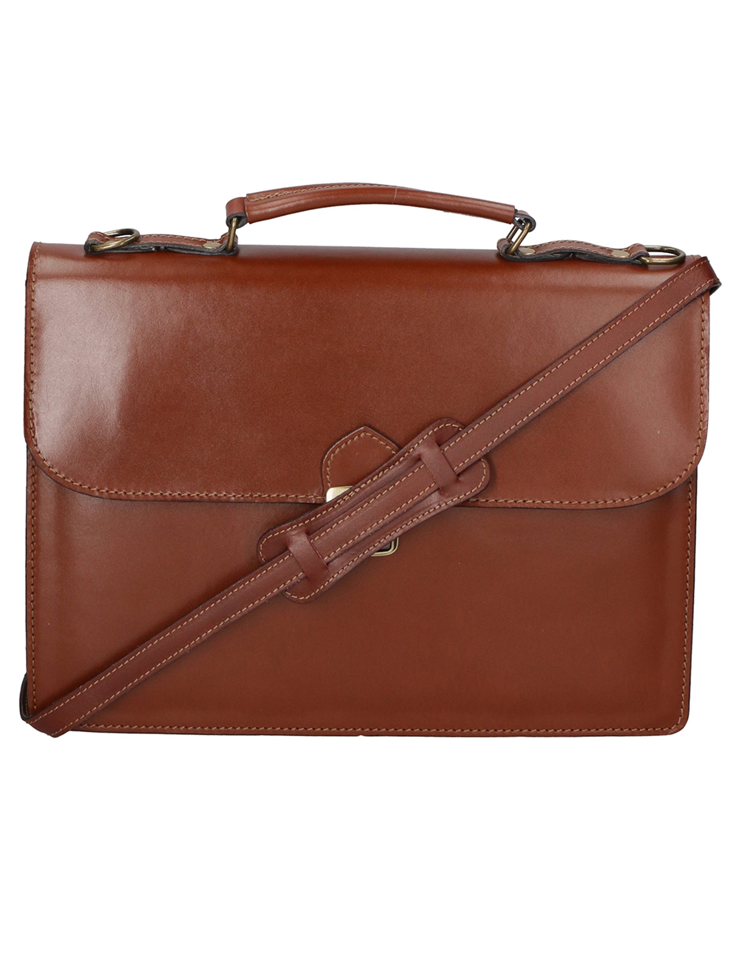 Dafne Borsa da lavoro unisex Vera pelle 7004-MARRONE Gave Lux