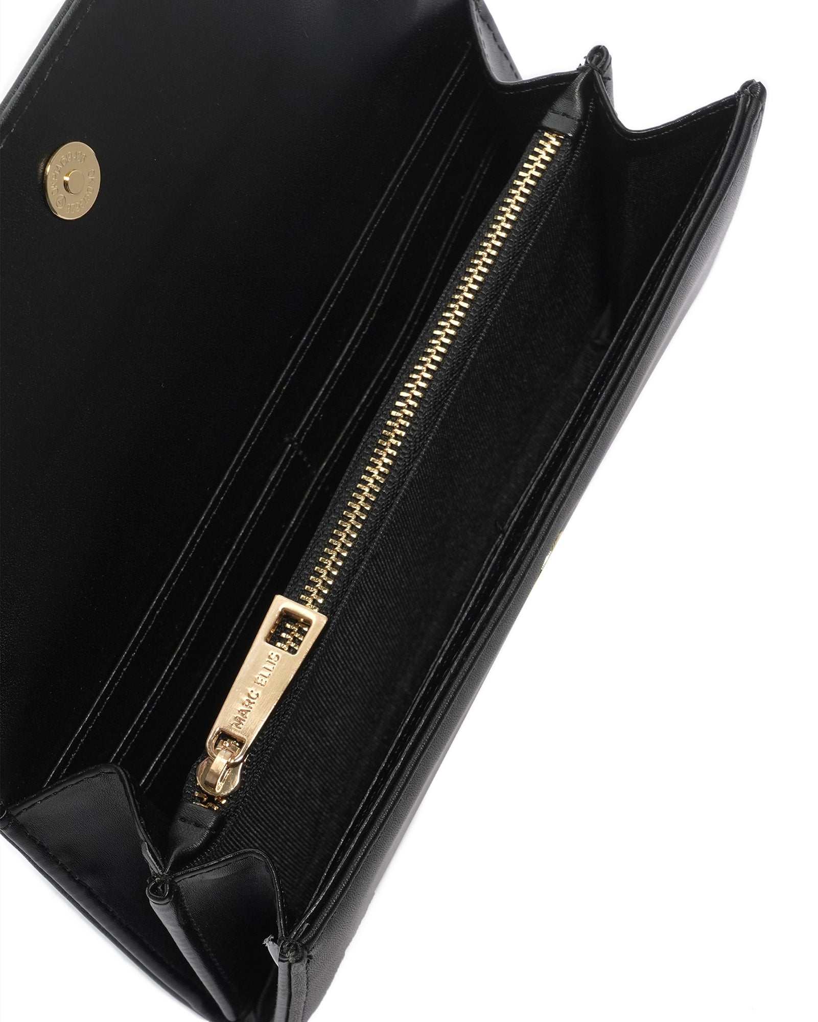 Portafoglio da donna 100% poliuretano KYLA-MACRO-BLACK-BRUSH GOLD Marc Ellis
