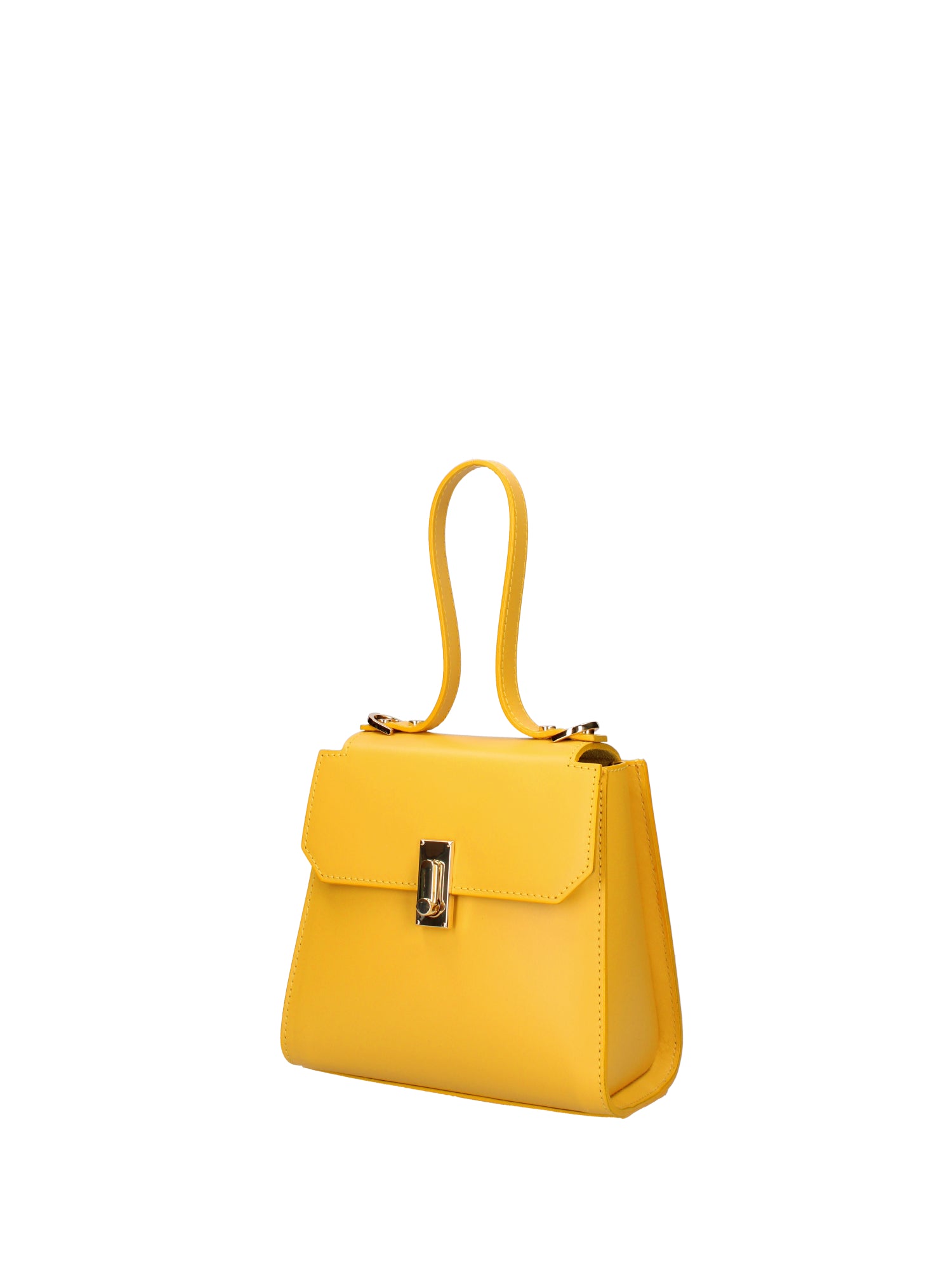 Borsa a mano da donna 100% pelle 07204-L224 GIALLO Viola Castellani