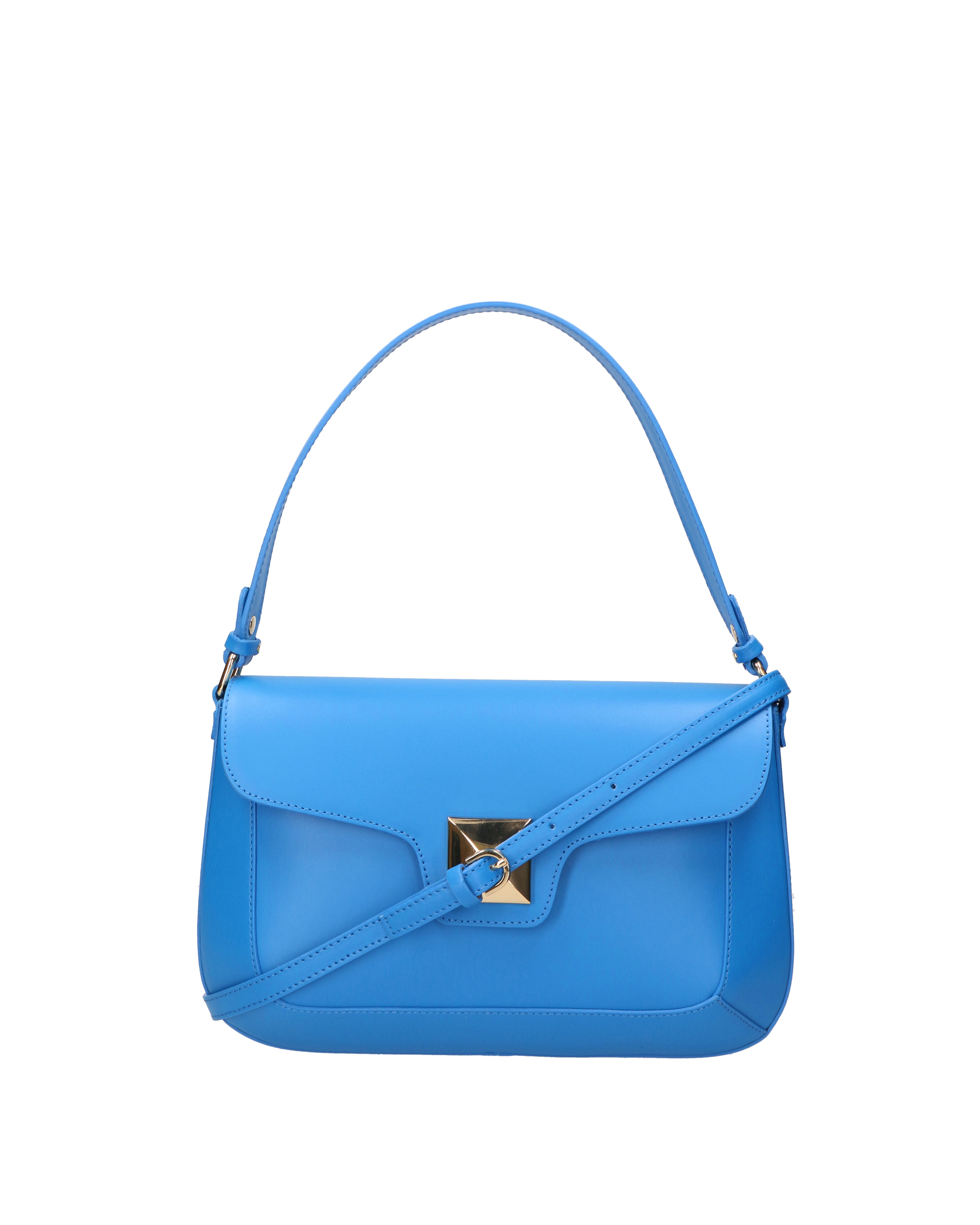 Astrea Borsa a spalla da donna 100% pelle 06015-L222 BLU ASTER Gave Lux