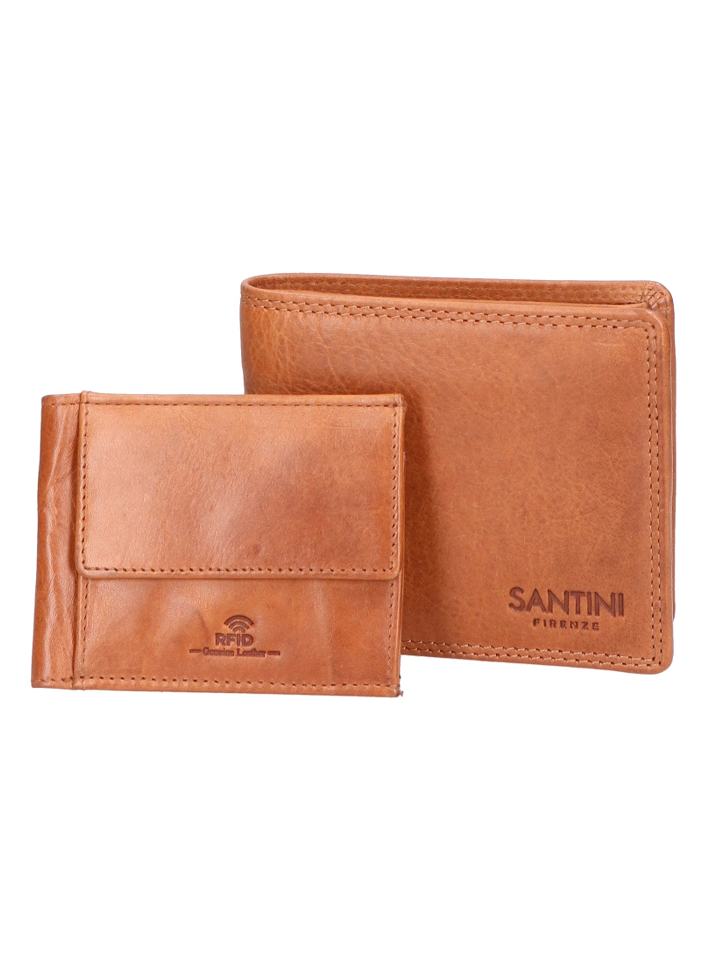 Portafoglio unisex in vera pelle Made in Italy SN1827747-TAN Santini Firenze