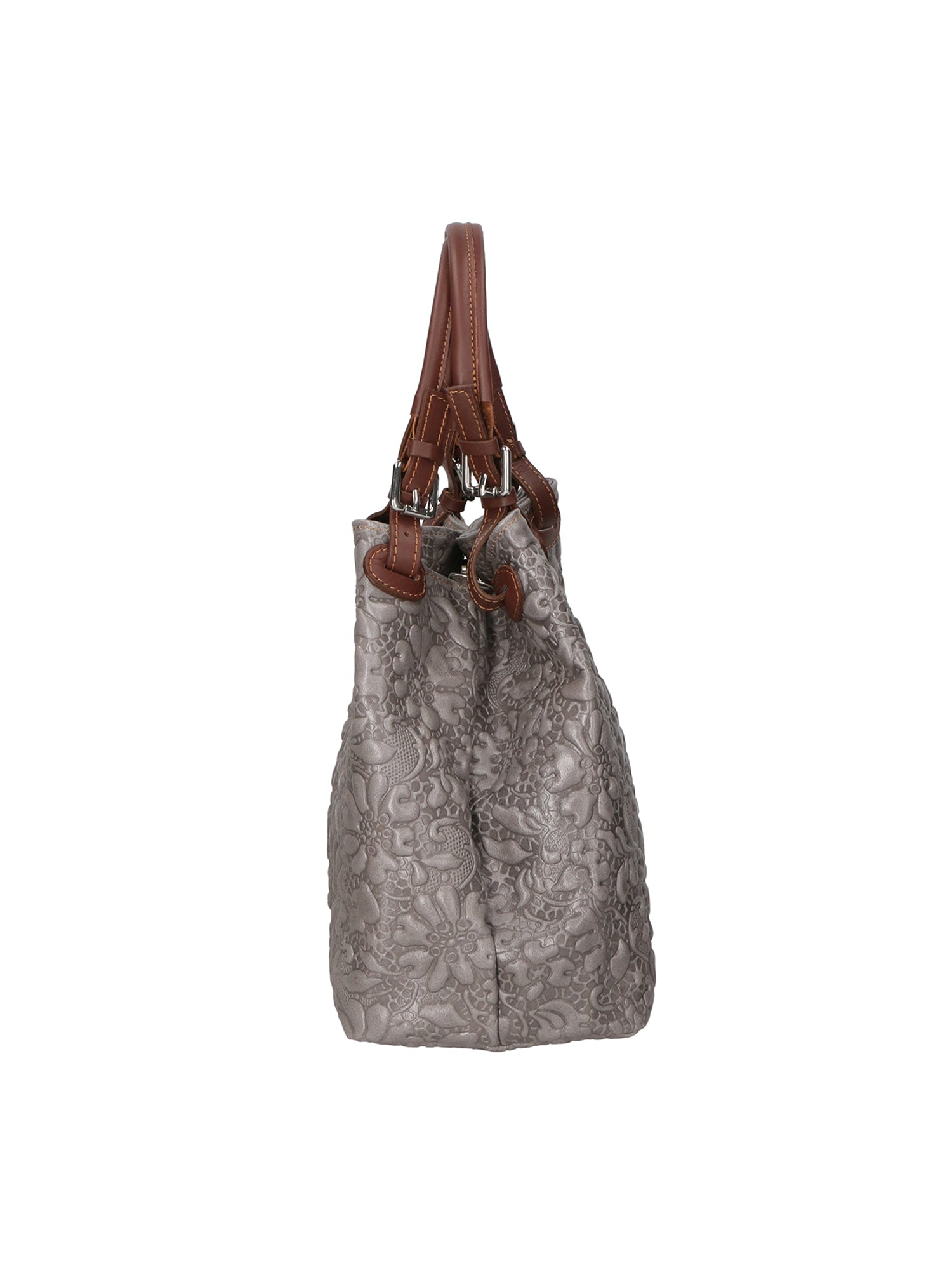 Elenia Borsa a mano da donna Vera pelle 80049-018 GRIGIO MEDIO Gave Lux