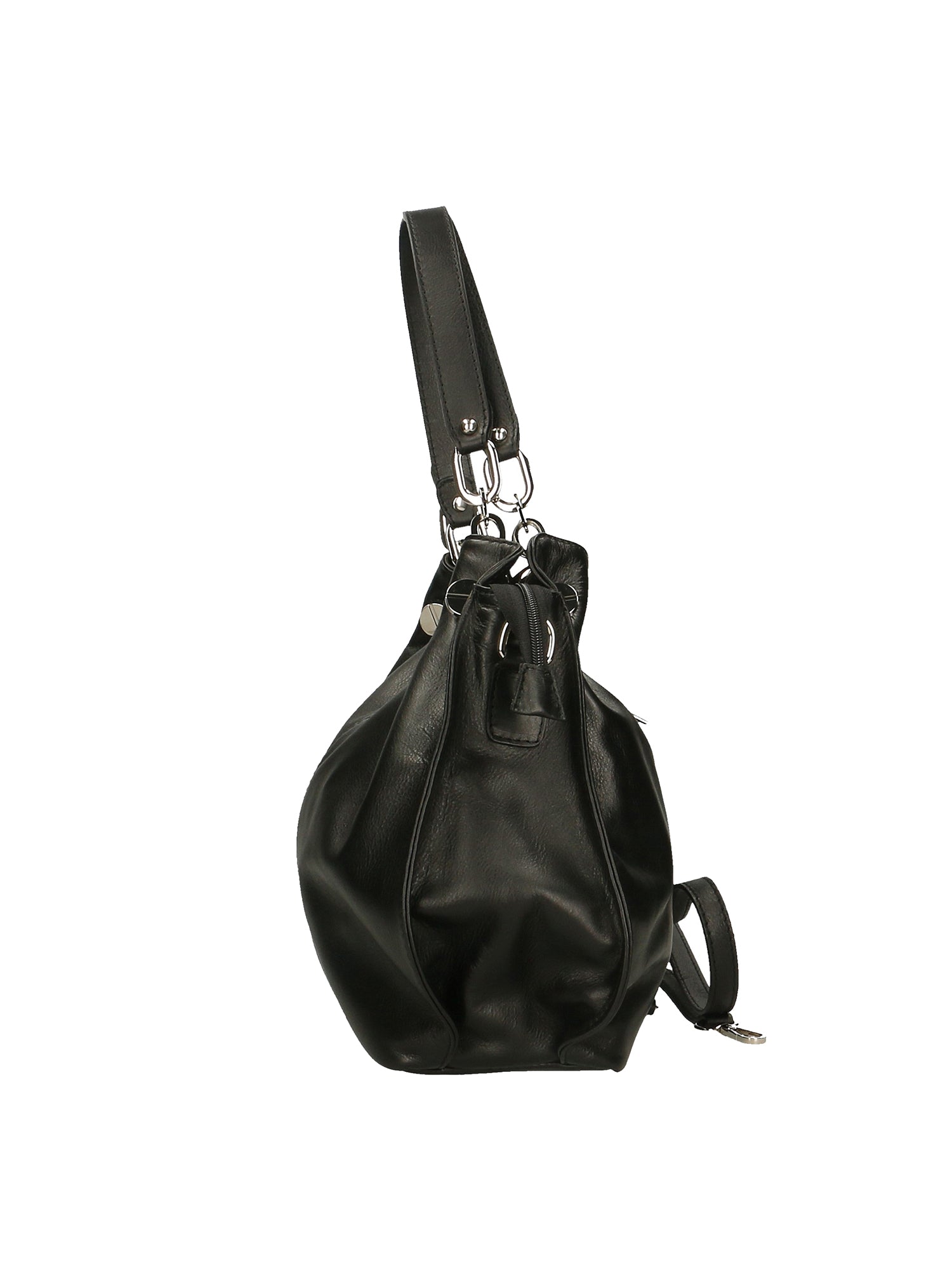Ereba Borsa a mano da donna Made in Italy 100% pelle 3305-NERO BLACK Gave Lux