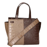 Ariana Borsa a mano da donna Vera pelle stampata cocco 05435-C40 TAUPE C23 T.MORO Gave Lux