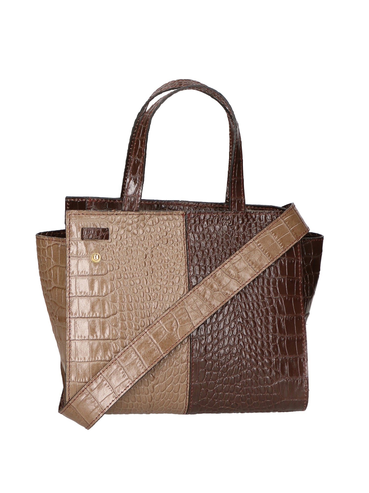 Ariana Borsa a mano da donna Vera pelle stampata cocco 05435-C40 TAUPE C23 T.MORO Gave Lux