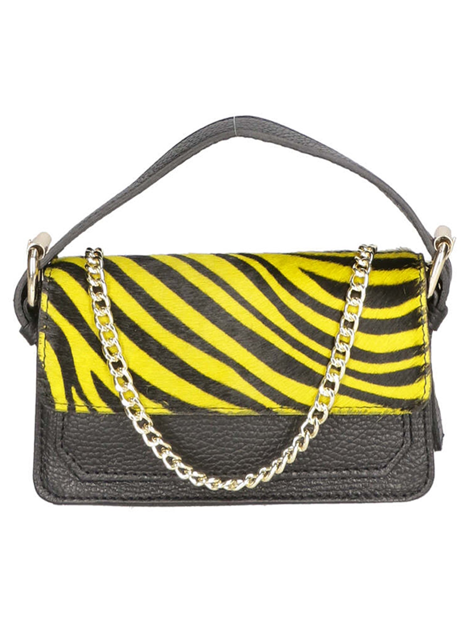 Aleide Borsa a mano da donna Vera pelle 04858-ZEBRA GIALLO Gave Lux