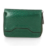 Nohemi Portafoglio donna vera pelle Zip 524072-VERDE GREEN Gave Lux