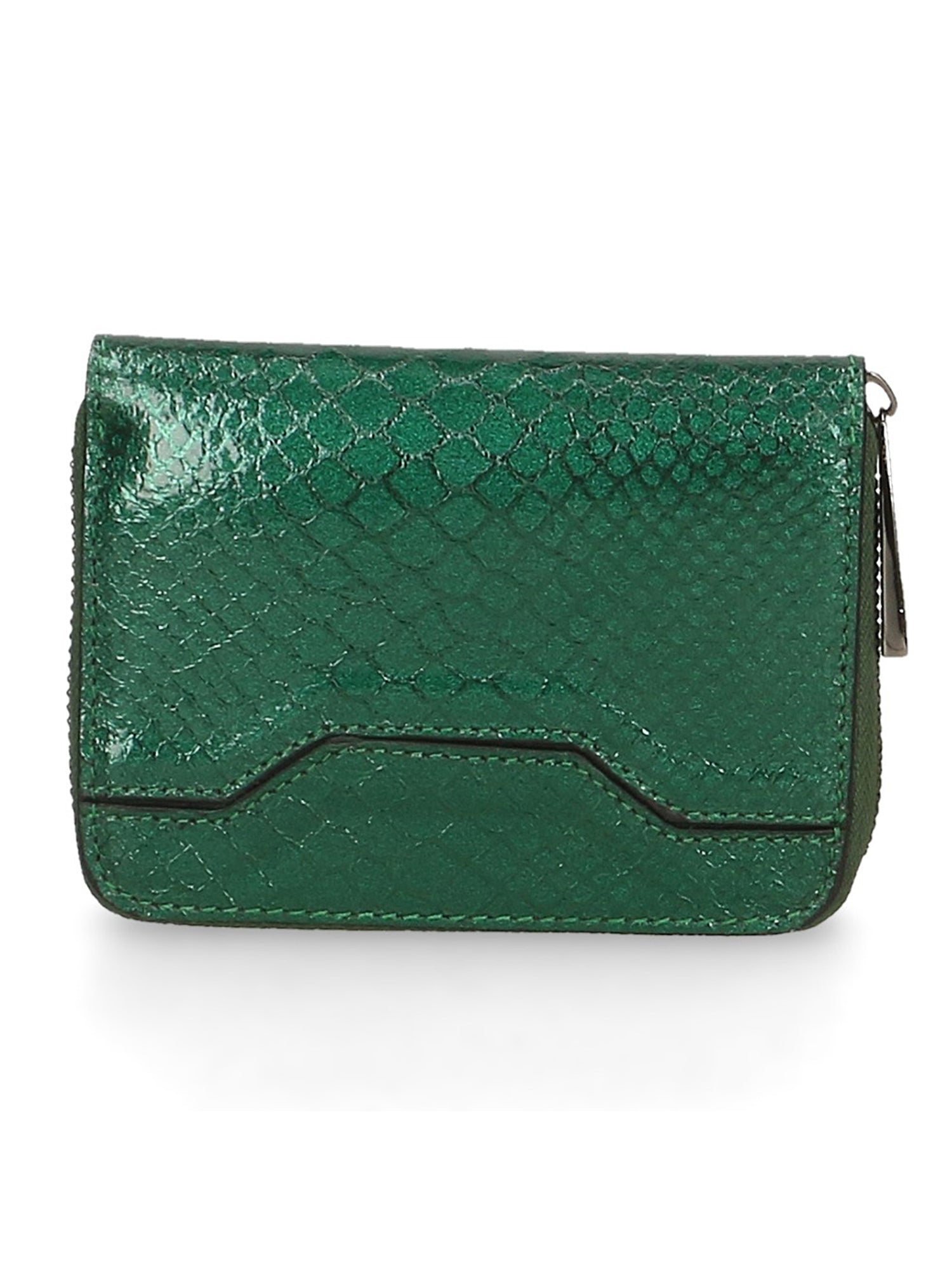 Nohemi Portafoglio donna vera pelle Zip 524072-VERDE GREEN Gave Lux