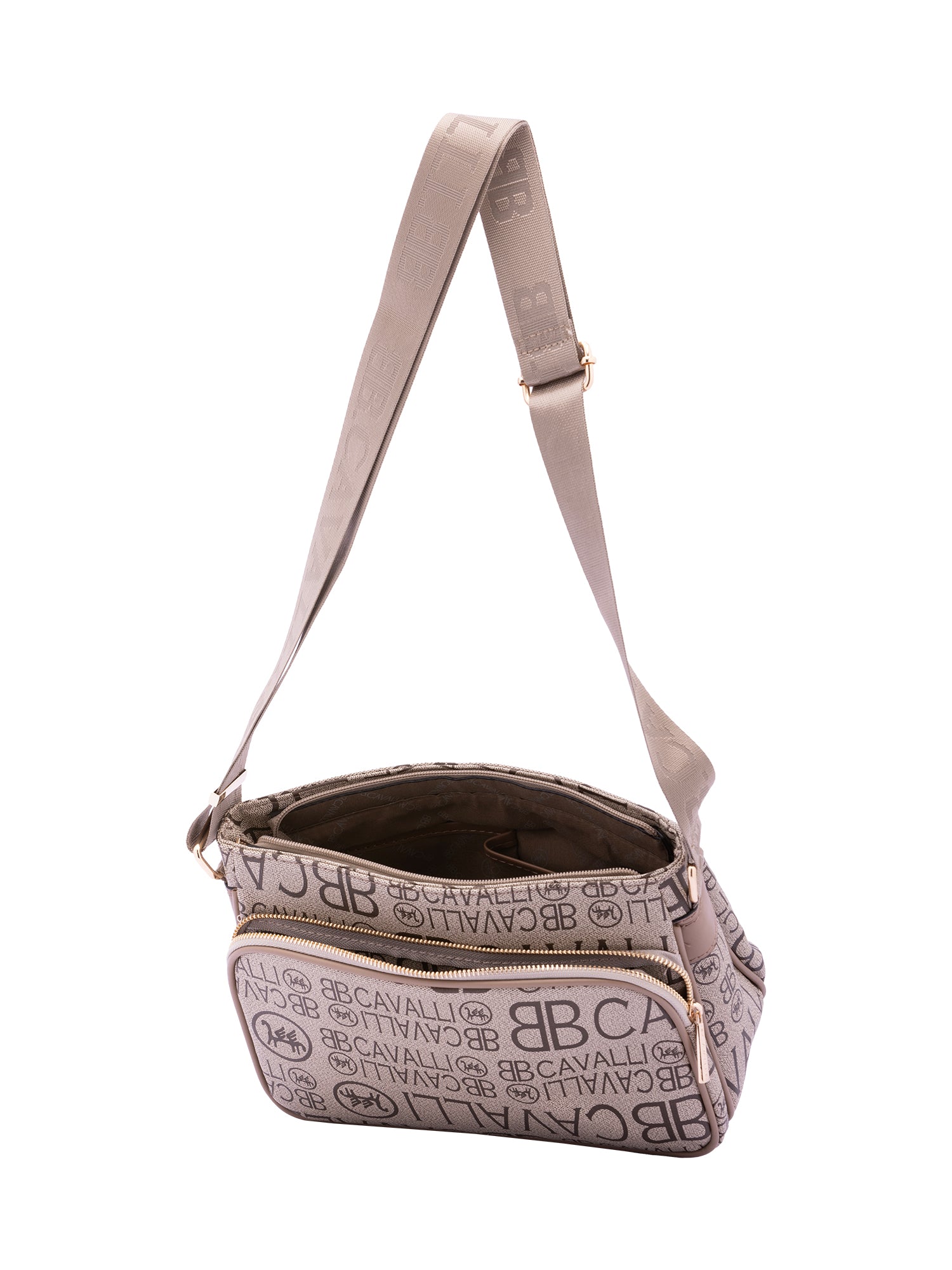 Borsa a tracolla da donna Ecopelle BC1438-KHAKI B Cavalli