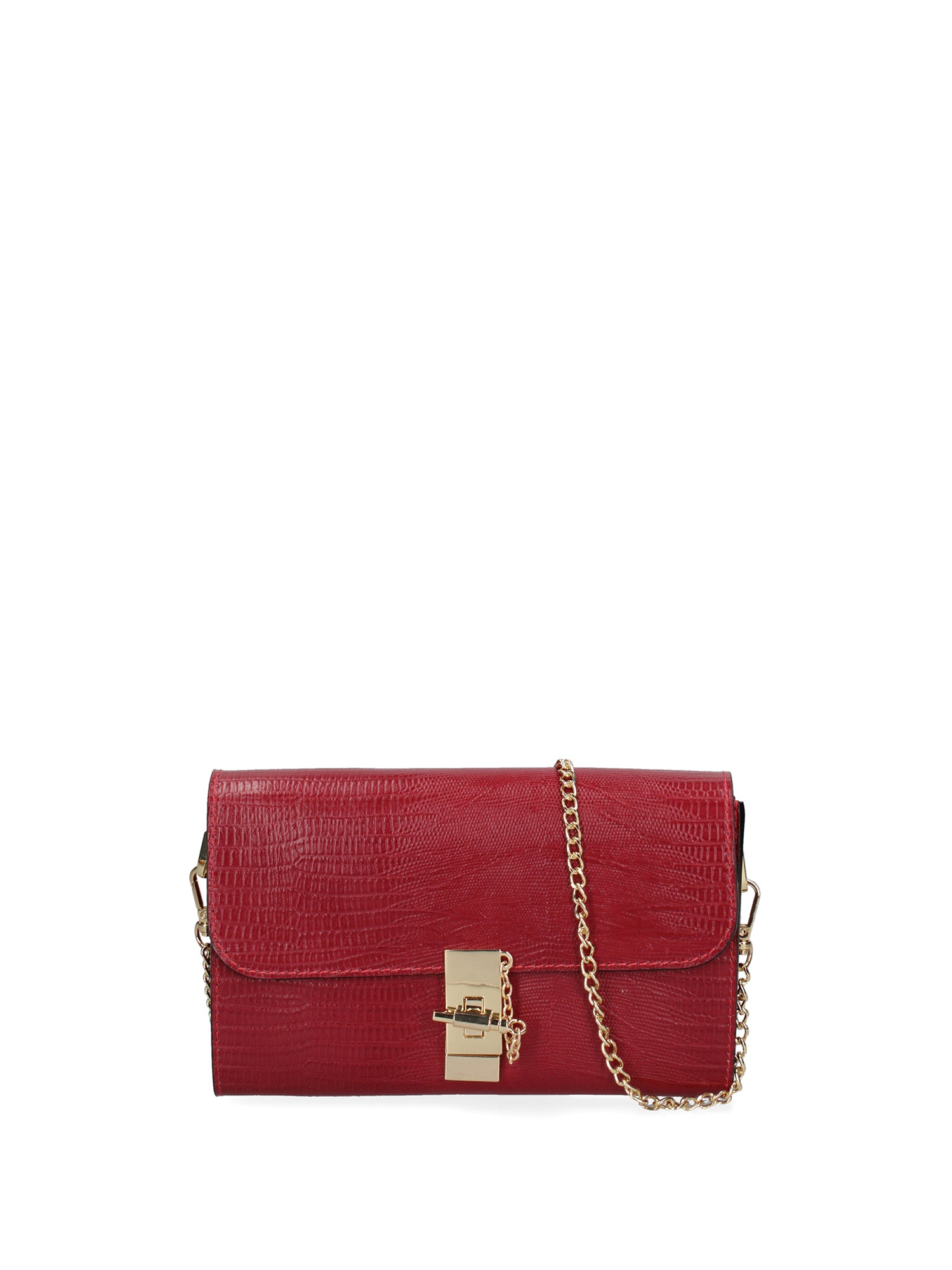 Borsa a tracolla da donna Vera pelle 00734-LU08 ROSSO Viola Castellani