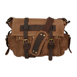 Melania Borsa a spalla unisex Canvas e vera pelle ZG3016-FANGO TAUPE Gave Lux