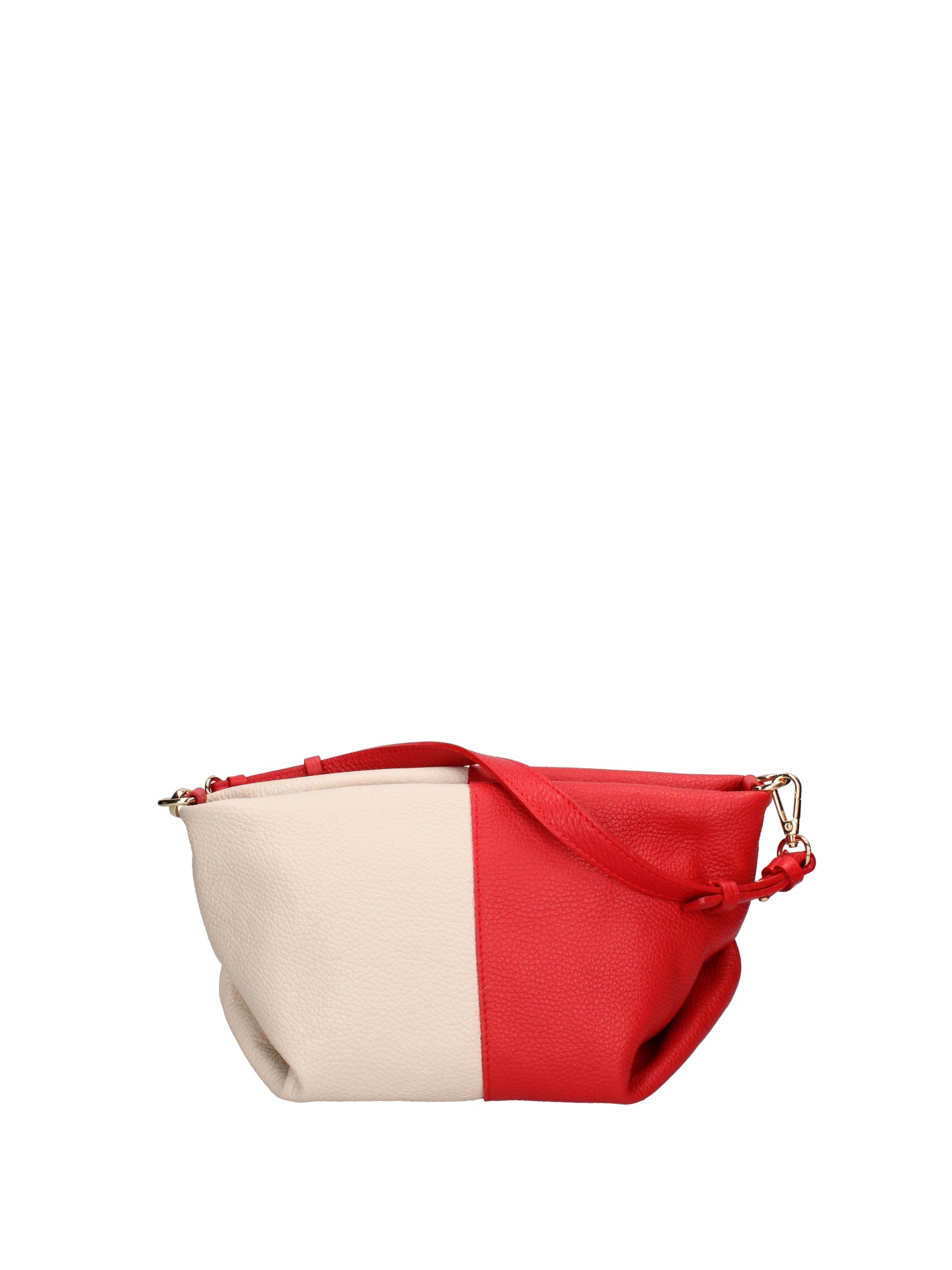 Borsa a spalla da donna Vera pelle 07165-D58 ROSSO+D37 LATTE Roberta Rossi