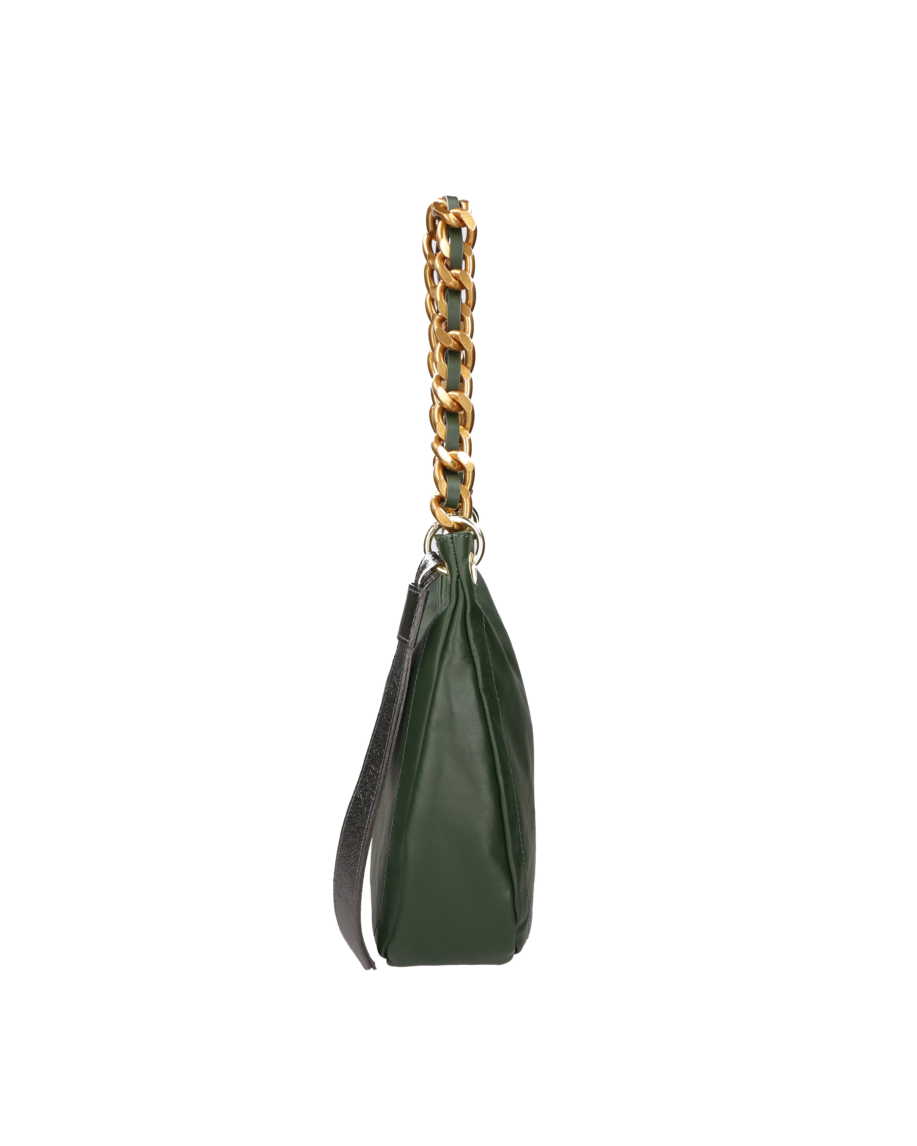 Artemisia Borsa a spalla da donna Vera pelle 05462-S14 VERDE SCURO+L020 FERRO Gave Lux