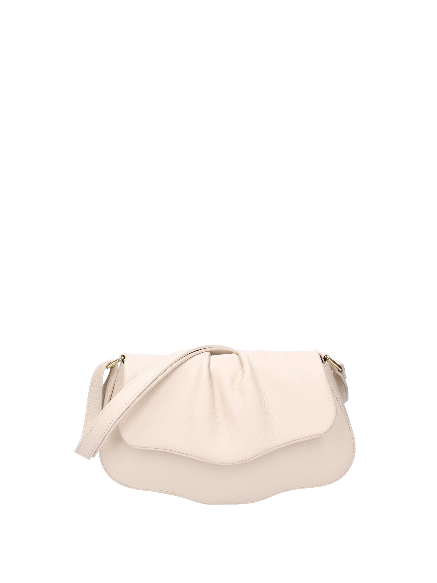 Borsa a spalla da donna Vera pelle 07152-D37 LATTE Viola Castellani