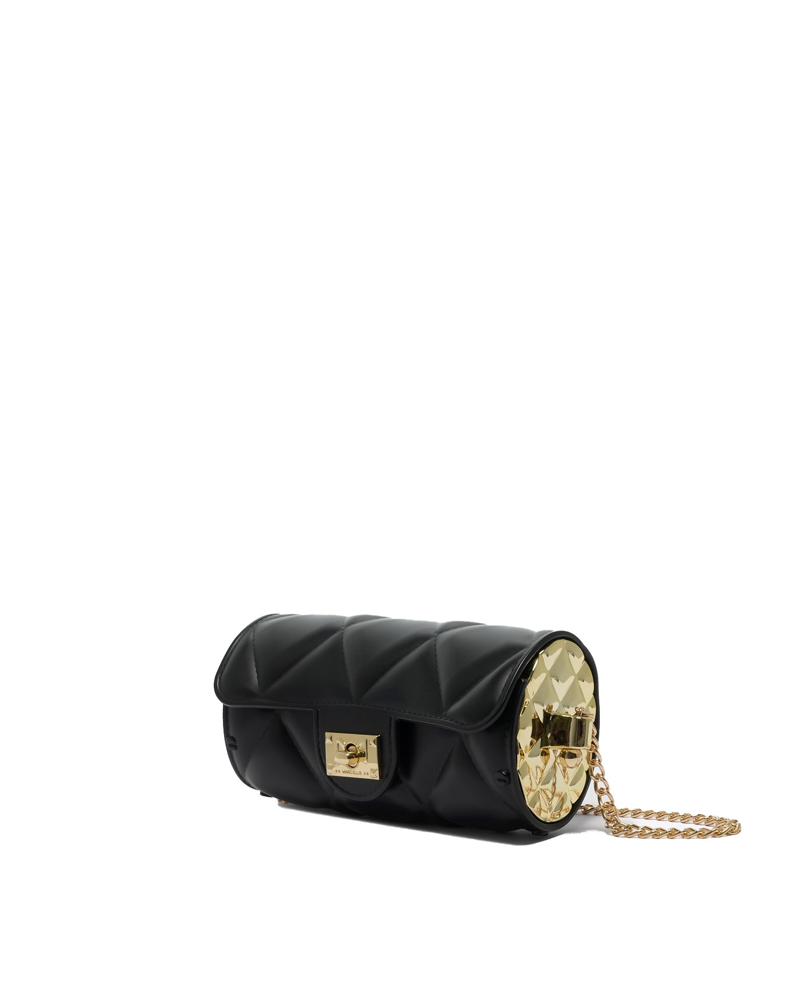 Borsa a mano da donna 100% Pvc FLAT MOON-BLACK + GOLD Marc Ellis