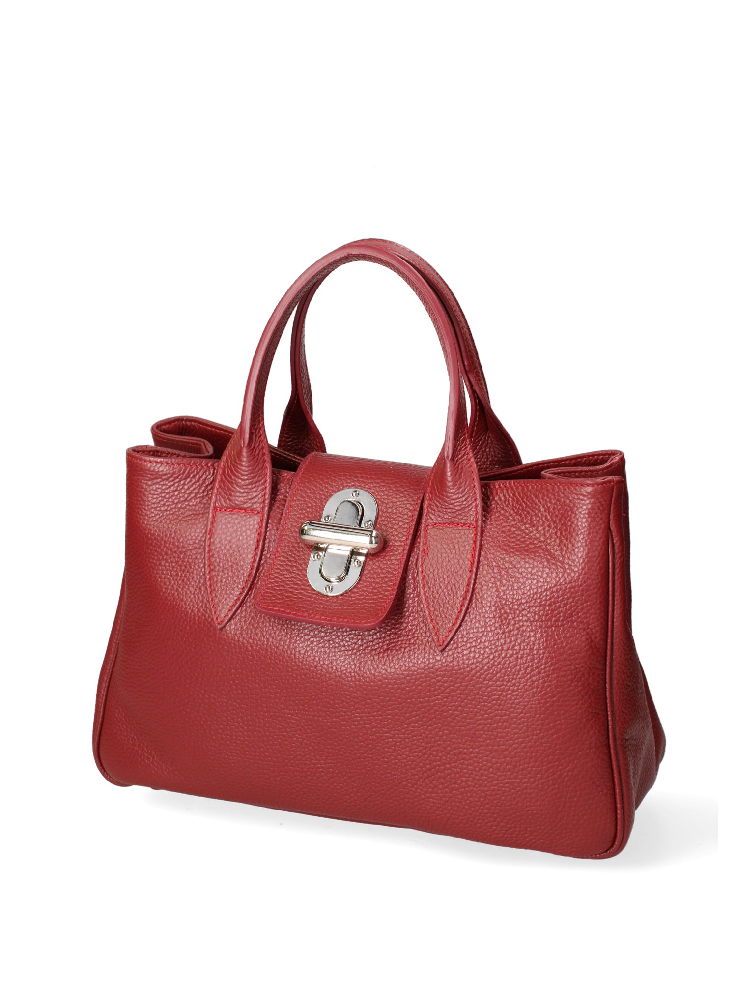 Ascoli Borsa a mano da donna Pelle stampata cocco 7718-D10 RUBINO Gave Lux