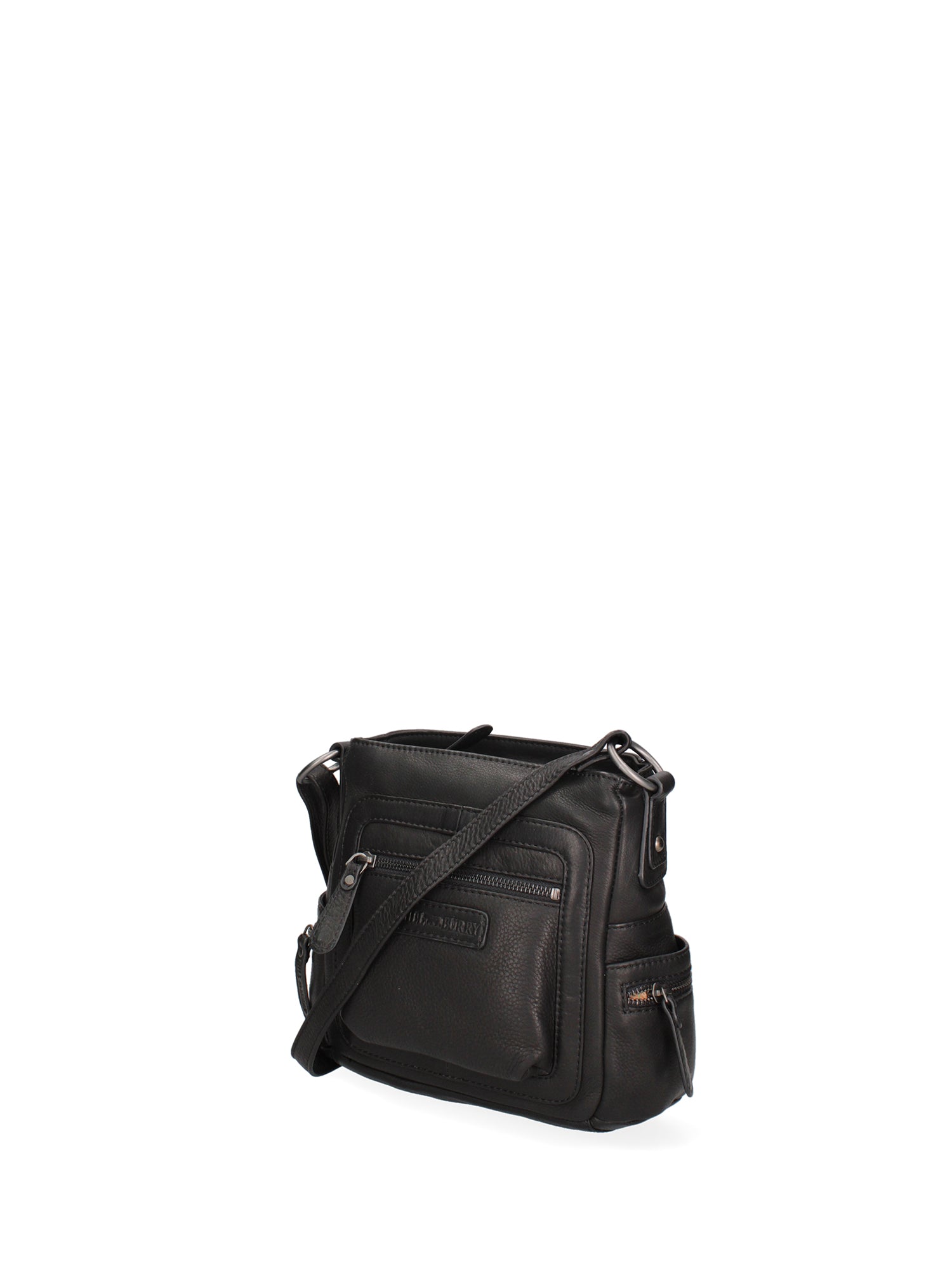 Borsa a tracolla da uomo Vera pelle HILB-3345-NERO Hill Burry