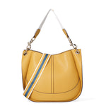 Borsa a spalla da donna 100% pelle riciclata 07224-Light yellow Viola Castellani