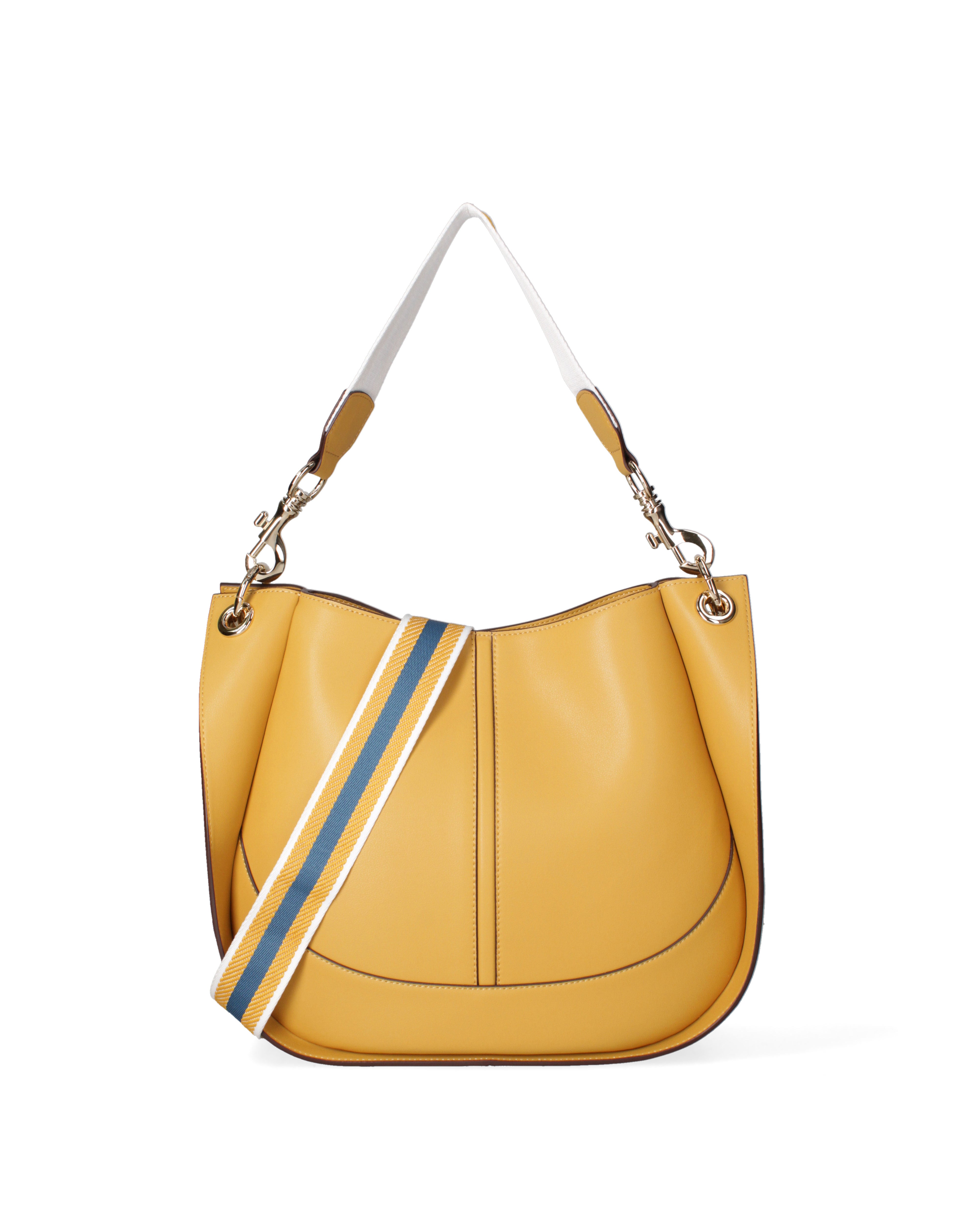 Borsa a spalla da donna 100% pelle riciclata 07224-Light yellow Viola Castellani