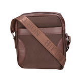 Borsa a tracolla uomo Pelle vegana e nylon PCL3062-COFFEE Northampton Polo Club