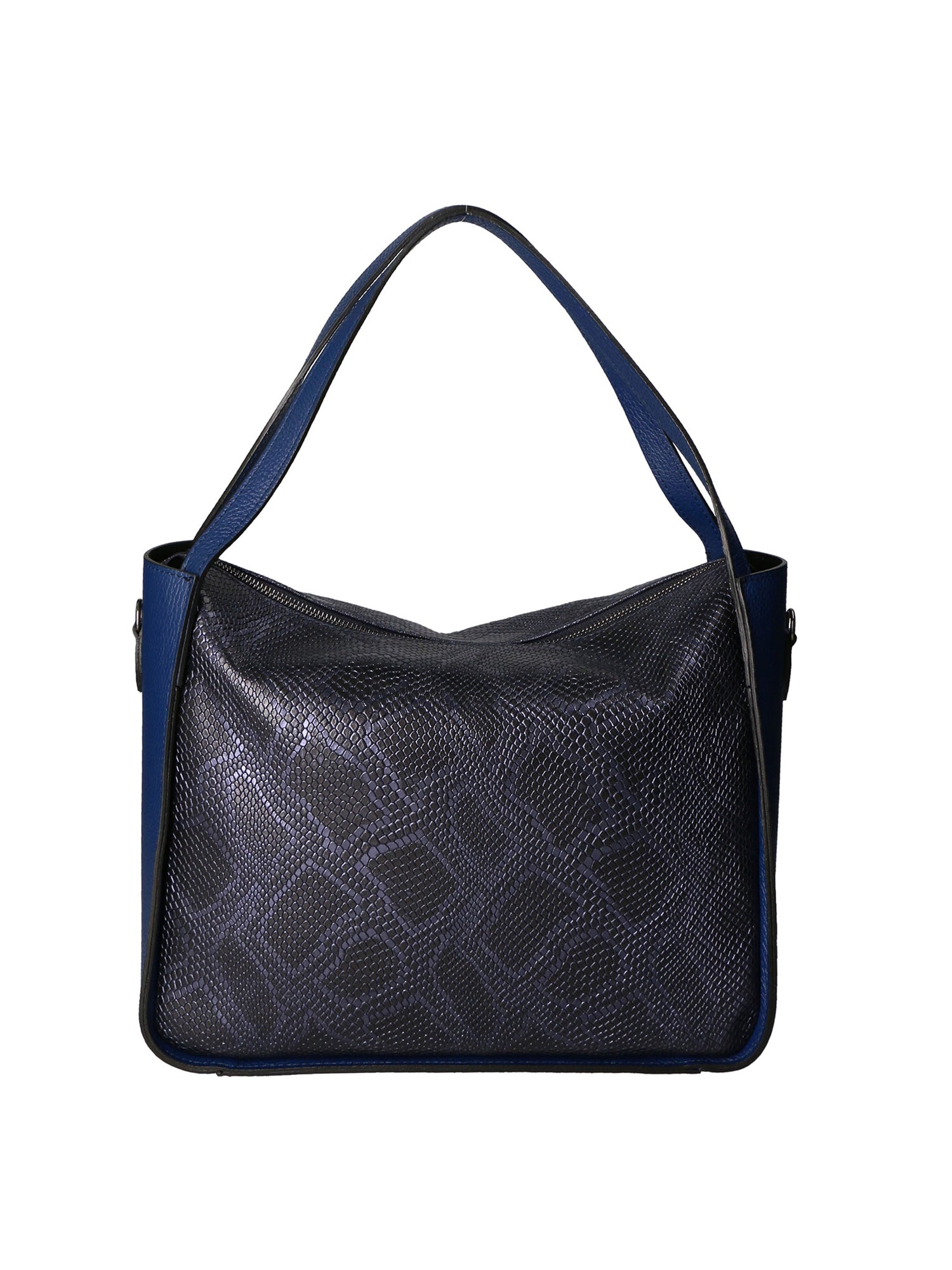 Aura Borsa a spalla da donna Vera pelle stampata lizard 05517-D24 BLU JEANS L033 BLU Gave Lux