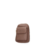 Borsa a tracolla donna Ecopelle e zip 601-1-TAUPE Diana&co